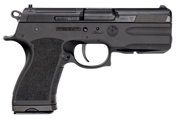FK Brno US TMTPSDC PSD  Compact Frame 7.5 FK 14+1 4.30" Black Nitride Tilting Steel Barrel, Dark Gray Nitride Steel Optic Cut/Serrated Slide, Black Polymer Frame w/Accessory Rail, Textured Grip       