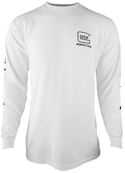 Glock AP96094 Perfection Long Sleeve Tee White Pre-Shrunk Cotton Long Sleeve Large                                                                                                                      