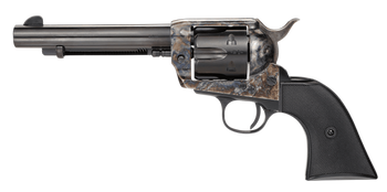 Taylors & Company 200110 1873 Pietta 9mm Luger 6 Shot 5.50" Blued Round Barrel, Blued Cylinder, Color Case Hardened Steel Frame, Black Checkered Plastic Navy Grip, Manual Safety, Exposed Hammer       