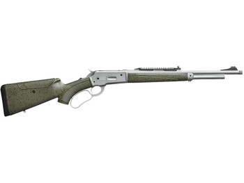 Davide Pedersoli 010G732457 Boarbuster Guidemaster-X 45-70 Gov 5+1 19" Silver Cerakote Threaded Barrel & Receiver w/Picatinny Rail, Green Adj Cheek Riser Synthetic Stock