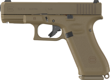 Glock UV1950701X G19X V 9mm Luger 10+1 4.02" Black GMB Barrel, Coyote nPVD Steel Serrated Slide, Coyote Brown Polymer Frame, Textured Polymer Grip, Ambidextrous                                        