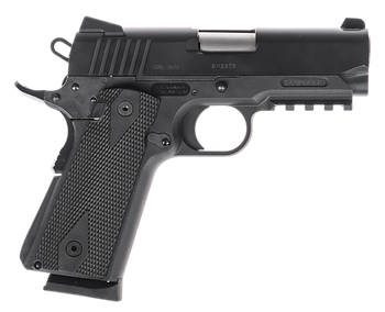 Tanfoglio TFPUGIO9 Pugio  Compact 9mm Luger 10+1 3.54" Stainless Bull Barrel, Black Steel Serrated Slide, Black Polymer Frame w/Beavertail & Picatinny Rail, Textured Grip                              