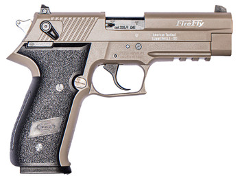 GSG GERG2210FFT FireFly 22 LR 10+1 4" Tan Steel Barrel, Serrated Slide, Zinc Alloy w/Accessory Rail Frame, Black Polymer Grip