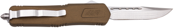 Great Lakes Firearms GLKMDSMTBRZ GLFA  Medium 3.50" OTF Plain Steel Blade, Bronze Cerakote Aluminum Handle                                                                                              
