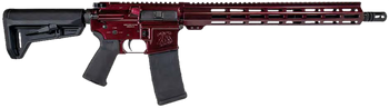 Shark Coast Tactical 300-040-1000-00 Blaze  5.56 NATO 30+1 16" Black Nitride Threaded Barrel, Red Blaze Cerakote Picatinny Rail Aluminum Receiver, Magpul SL-K Black Polymer Stock, Black Polymer Grip  