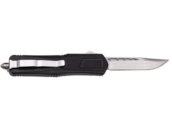 Great Lakes Firearms GLKMDSMTBLK GLFA Medium 3.50" OTF Plain Steel Blade, Black Cerakote Aluminum Handle