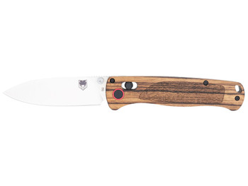 CobraTec Knives CTZWDBLDNS Bar Lock 3" Folding Plain Satin D2 Steel Blade, 4.25" Zebrawood Handle