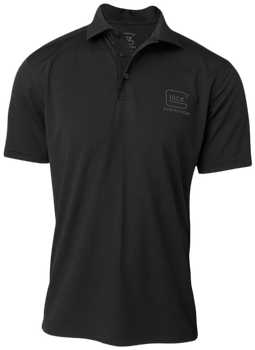 Glock AP96213 Glock Perfection Polo  Black Polyester Mesh Short Sleeve Large                                                                                                                            