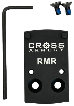 Cross Armory CRRMADAPTER  Adapter Plate Black Oxide Aluminum Compatible w/ RMR Optics                                                                                                                   