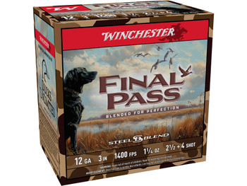 Winchester Ammo FP123254 Final Pass 12Gauge 3" 1 1/4oz 2.5/4Shot 25 Per Box/10 Case