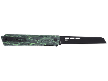 CRKT 3850G Zephyr EDC 3.22" Folding Sheepsfoot Plain Black TiNi 14C28N Steel Blade, Marbled Black/Green G10 Handle