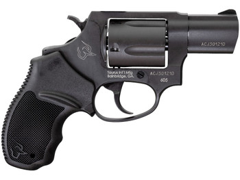 Taurus 2-605021 605 Small 357 Mag/38 Special +P 5 Shot 2" Matte Black Oxide Alloy Steel Barrel, Cylinder & Frame, Black Finger Grooved Rubber Grip, Transfer Bar, Safety Exposed Hammer