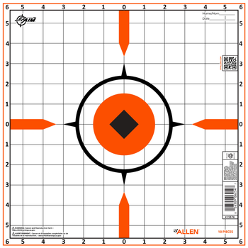 Allen 15576 Sight-In Grid Hanging Paper Universal 12"x12" Bright Orange 10 Pack                                                                                                                         