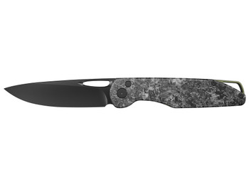 Outdoor Edge KN1C Kaytan 3.30" Drop Point Plain Black Oxide 8Cr13MoV SS Blade Carbon Fiber Handle