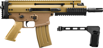 FN 38101885 SCAR 15P 5.56x45mm 10+1 7.50" Black Flat Dark Earth Picatinny Rail Aluminum Receiver SB Tactical Brace                                                                                      
