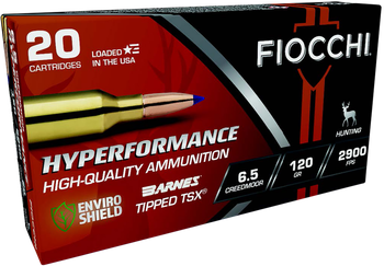 Fiocchi 65CMTTSX Hyperformance  6.5Creedmoor 120gr Barnes Tipped TSX 20 Per Box/10 Case                                                                                                                 