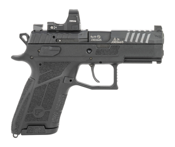 CZ-USA 91604 P-09 C Nocturne Compact 9mm Luger 15+1 3.75" Black Steel Serrated w/Optic Slide, Black Polymer Frame w/Picatinny Rail, Interchangeable Backstrap Grip, Viridian RFX-15                     