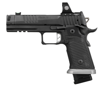 Sig Sauer  P211 GTO w/Optic 9mm Luger 23+1 4.40" Bull Barrel, Black Nitron Stainless Steel Serrated w/Optic Slide & Frame w/Beavertail & Picatinny Rail, Black G10 Grip, Sig ROMEO3 PRO Red Dot, Ambidex