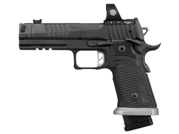 Sig Sauer P211 GTO w/Optic 9mm Luger 23+1 4.40" Bull Barrel, Black Nitron Stainless Steel Serrated w/Optic Slide & Frame w/Beavertail & Picatinny Rail, Black G10 Grip, Sig ROMEO3 PRO Red Dot, Ambidex