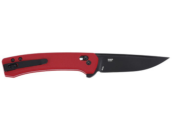 CRKT 7075R Q Compact 3.05" Folding Drop Point Plain Black Oxide 14C28N Steel Blade, Red Textured GRN Handle