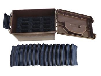 MTM Case-Gard TMC15 Tactical Mag Can Flat Dark Earth Polymer 5.56x45mm NATO Fits AR-Platform