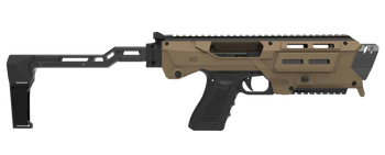 Meta Tactical Llc MX1-PS-TN MX-1 Conversion Kit Compatible w/Glock, Tan Aluminum Frame w/M-LOK & Picatinny Rail, Black Polymer Folding Stabilizer                                                       