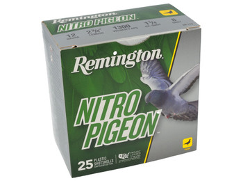 Remington Ammunition R28682 Nitro Pigeon 12Gauge 2.75" 1 1/4oz 8Shot 25 Per Box/10 Case
