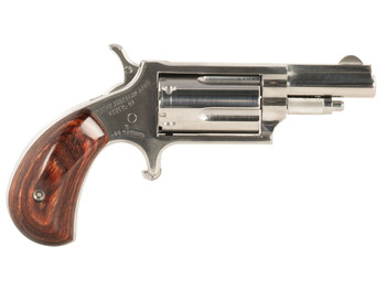 North American Arms 22MDLX LDLX 22 Mag 5 Shot 1.13" Polished Stainless Steel, Rosewood Grip, Exposed Hammer