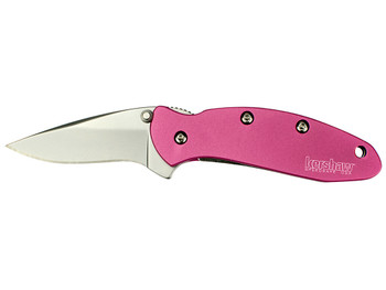 Kershaw 1600PINK Chive 1.90" Folding Drop Point Plain Bead Blasted 420HC SS Blade Pink Anodized Aluminum Handle Includes Pocket Clip