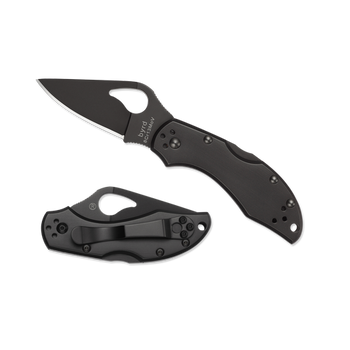 Spyderco BY10PBK2 Byrd Robin 2 Lightweight 2.43" Folding Drop Point Plain 8Cr13MoV SS Blade Black Bi-Directional Texturing FRN Handle Includes Pocket Clip                                              