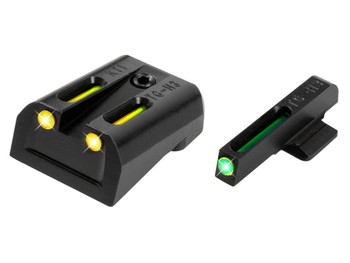 TruGlo TG131KTY TFO Green/Tritium/Fiber Optic Front Sight-Yellow/Tritium/Fiber Optic Rear Sight Kimber 1911