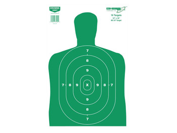 Birchwood Casey 37204 EZE-Scorer BC-27 Silhouette Paper Hanging Universal 12" x 18" Green/White 10 Pk
