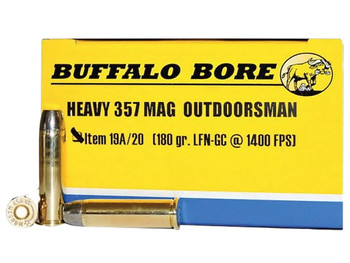 Buffalo Bore Ammunition 19A20 Outdoorsman Strictly Business 357Mag 180gr Hard Cast Flat Nose 20 Per Box/12 Case