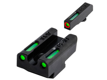TruGlo TG13WA4PC TFX Pro Black | Green Tritium & Fiber Optic Orange Outline Front Sight Green Tritium & Fiber Optic Rear Sight