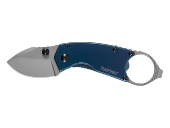 Kershaw 8710 Antic 1.70" Folding Drop Point Plain Bead Blasted 8Cr13MoV SS Blade Blue PVD Stainless Steel Handle Includes Pocket Clip