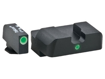 AmeriGlo GL102 i-Dot Sight Set for Glock Green Tritium White Outline Front Sight-Green Tritium Rear Sight