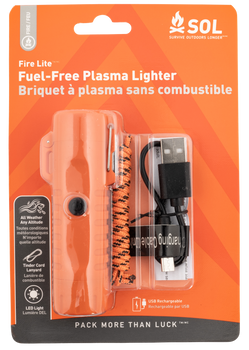 Survive Outdoors Longer 01401243 Fire Lite Fuel Free Lighter Orange Plastic Includes USB Cable/Lanyard                                                                                                  