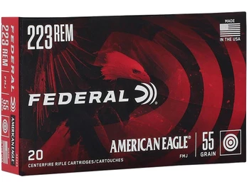 Federal AE223 American Eagle Rifle 223Rem 55gr Full Metal Jacket Boat Tail 20 Per Box/25 Case
