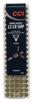 CCI 36CC Mini-Mag High Velocity 22LR 40gr Segmented Hollow Point 100 Per Box/50 Case                                                                                                                    
