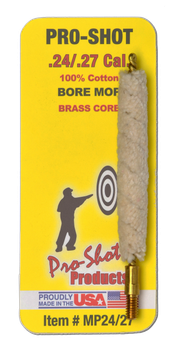 Pro-Shot MP2427 Bore Mop  .24 - .27 Cal Rifle #8-32 Thread Brass Core                                                                                                                                   