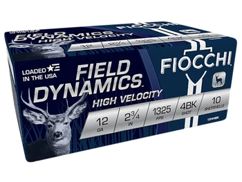 Fiocchi 12HV4BK Field Dynamics High Velocity 12Gauge 2.75" 27Pellets 4Buck Shot 10 Per Box/25 Case