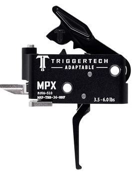 TriggerTech ARPTBB36NNF Adaptable  Two-Stage Flat Trigger with 3.50-6 lbs Draw Weight & Black PVD Finish for Sig MPX                                                                                    