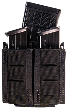 High Speed Gear 41TP02BK TACO Duty Double (2 Pistol/1 Rifle), Black Nylon with MOLLE Exterior, Fits MOLLE & 2" Belt                                                                                     