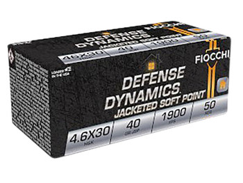 Fiocchi 46EXB Defense Dynamics 4.6x30mmH&K 40gr Jacketed Soft Point 50 Per Box/20 Case