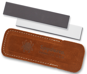Spyderco 303MF Double Stuff Sharpening Stone Ceramic Stone Sharpener Medium/Fine Black/White                                                                                                            