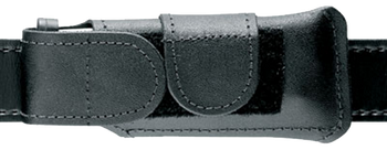 Safariland 1233832 Horizontal Mag Pouch  Single Black Leather Hook & Loop Compatible With Glock 20/21                                                                                                   