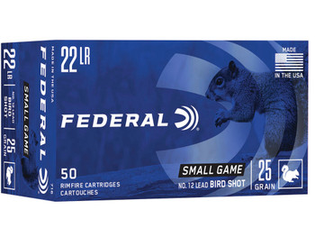 Federal 716 Small Game & Target 22LR 25gr #12 Lead Bird Shot 50 Per Box/50 Case