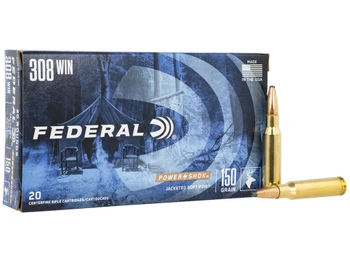 Federal 308A Power-Shok 308Win 150gr Jacketed Soft Point 20 Per Box/10 Case