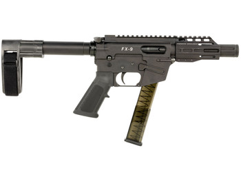 FREEDOM ORDNANCE FX9P4SBM FX-9 9mm Luger 31+1 4" Black Nitride Steel Barrel, M-LOK Handguards, Black Anodized Aluminum Picatinny Rail Receiver, Black SB Mini Brace, AR15 Grip