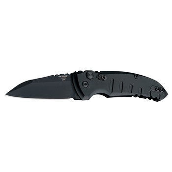 Hogue 24120 A01  1.95" Folding Drop Point Plain Stone Tumbled 154CM SS Blade/Matte Black Aluminum Handle                                                                                                